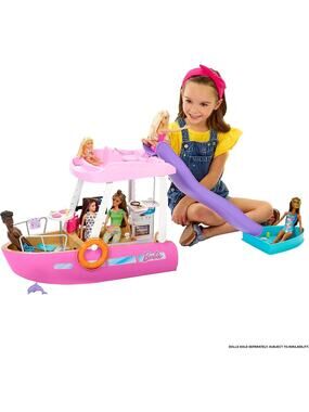 Barbie Dream Boat Playset with 20+ Accessories Dolphin Pool and Slide NWT